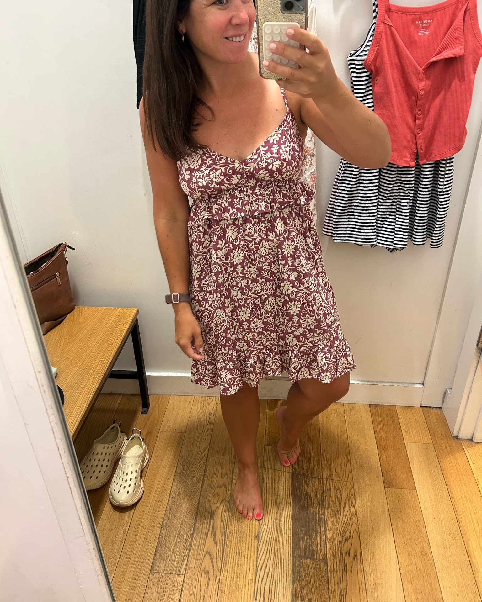 American Eagle try-on as a petite millennial mom. Wearing a size small.

I grabbed this very unsure of it was something that would work but I loved the fabric and print of the dress. It looked perfect for summer.

The lightweight fabric was very comfortable and the size small fit me well. With a petite, pear-shaped figure- the babydoll style worked better than I anticipated. 


I am 5ft, 138lbs and a 34C for reference.

#LTKmomlife #LTKOver40 #LTKPetite