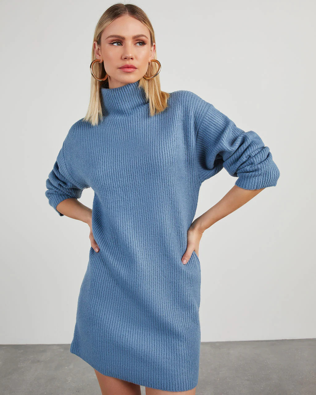Uptown Girl Mock Neck Sweater Dress | VICI