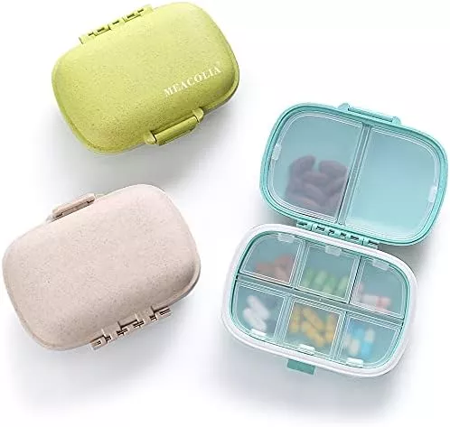 Miamica Gold Glitter My Pills Travel Pill Organizer Case