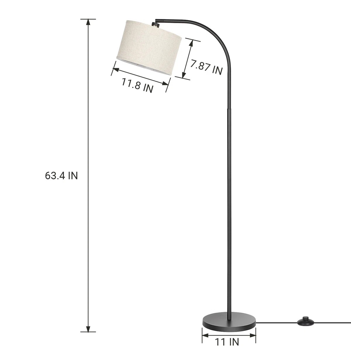 Kjeld 63" Arched Floor Lamp | Wayfair North America