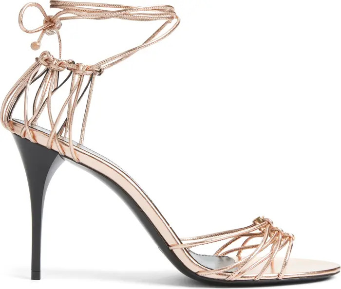 Saint Laurent Babylone Ankle Tie Sandal (Women) | Nordstrom | Nordstrom