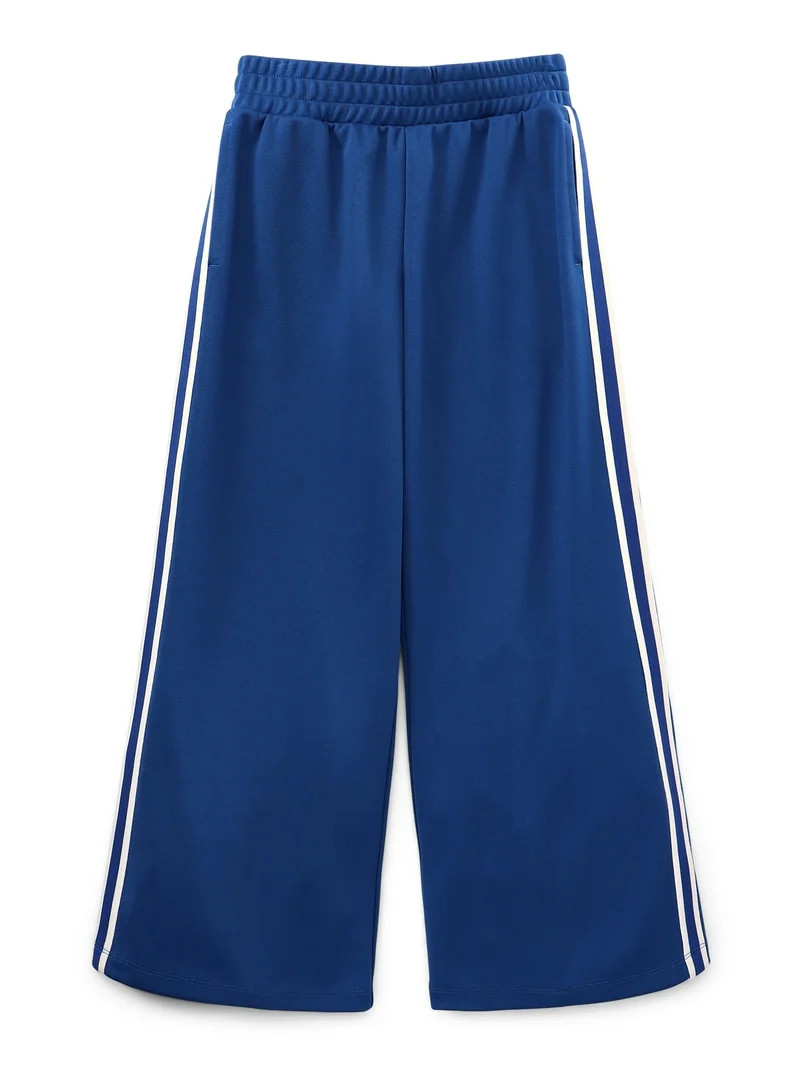 Weekend Academy Girls Wide Leg Track Pants with Side Stripes, Sizes 4-18 - Walmart.com | Walmart (US)