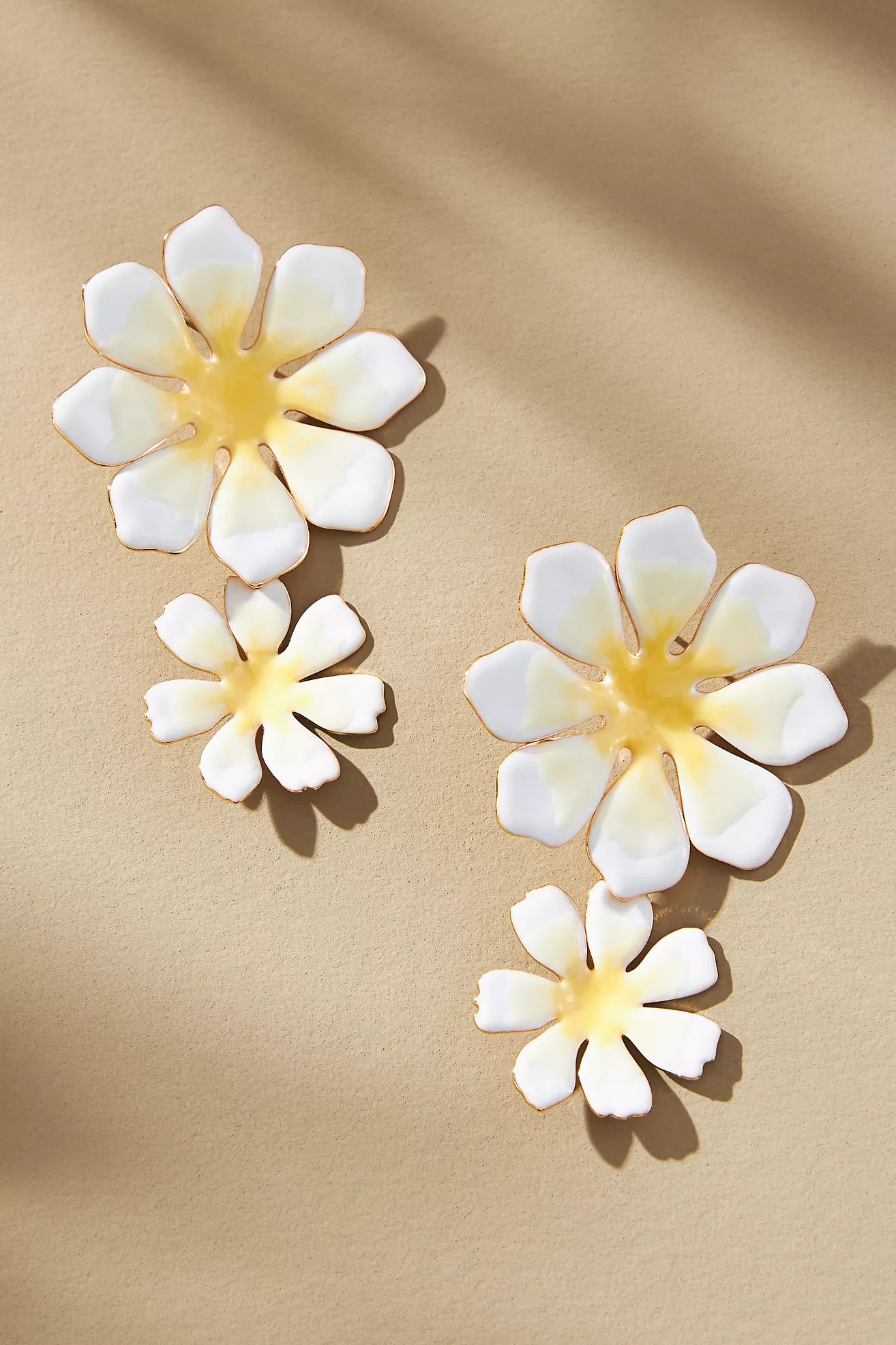 Painted Double-Flower Earrings | Anthropologie (US)