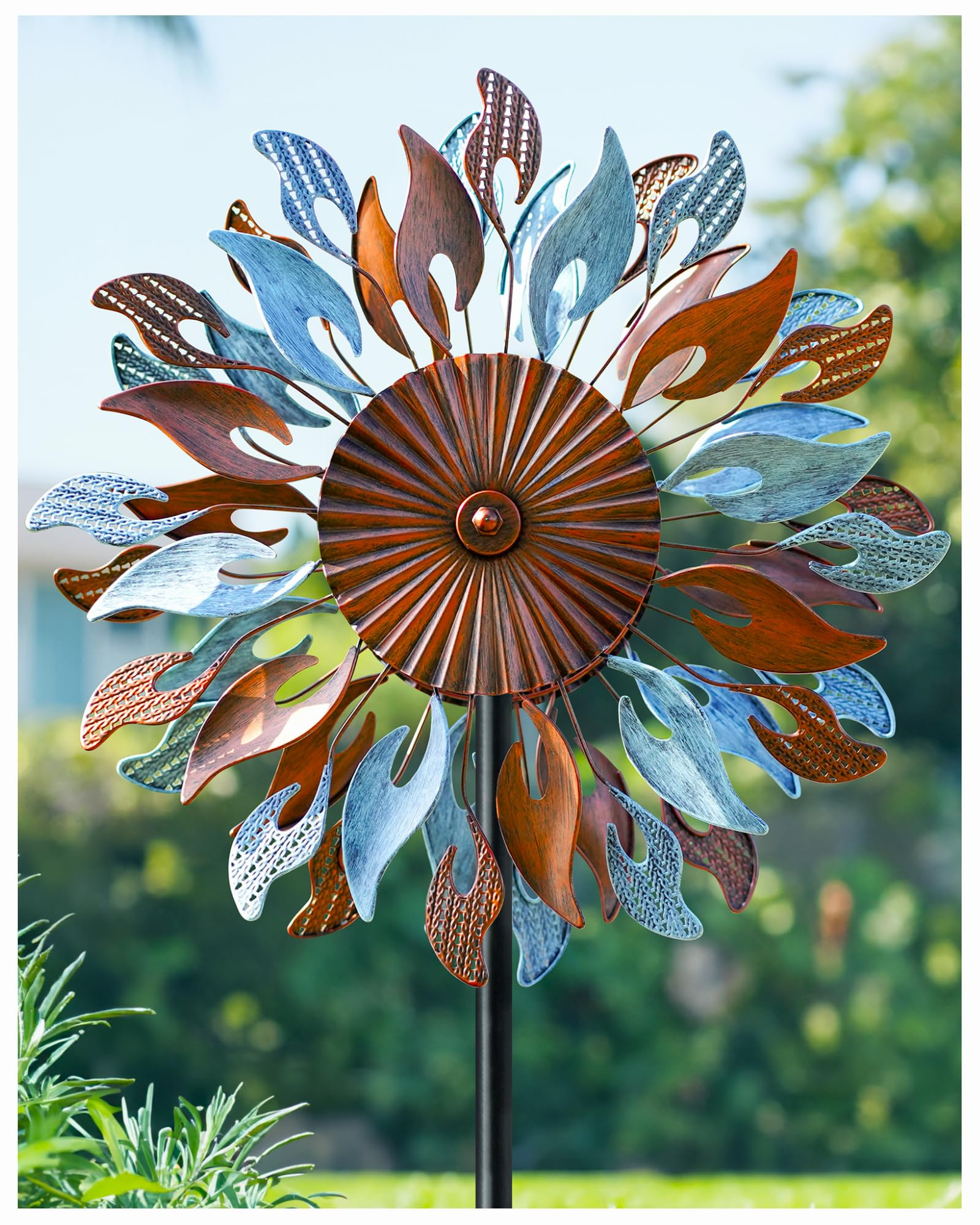 Wind Spinners Yard Garden - Large Wind Sculptures & Spinners with Stake, Kinetic Metal Windmill S... | Amazon (US)