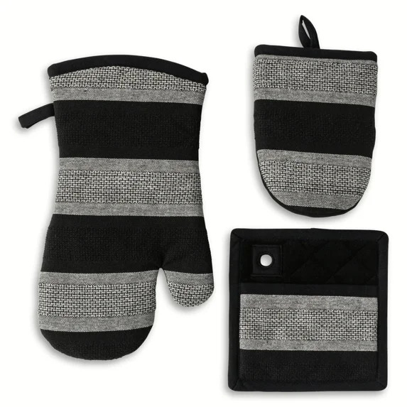 BEST- Thyme & Table 3-Pack Kitchen Set, Oven Mitt, Potholder, Mini Mitt, Bold Stripe | Walmart (US)