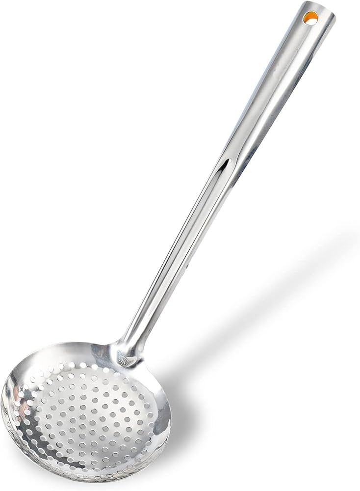 TENTA KITCHEN Dia 16CM Stainless Steel Skimmer/Slotted Spoon/Strainer Ladle With ABS Plastic Heat... | Amazon (US)