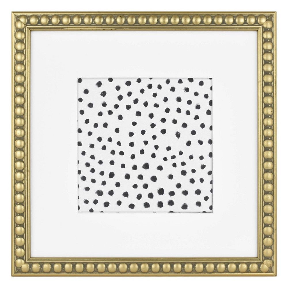 8"" x 8"" Matted to 5"" x 5"" Beaded Frame Art Antique Brass - Opalhouse | Target