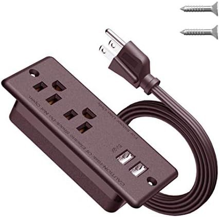 Furniture Recessed Power Outlet with 2 USB Charger,Conference Recessed Power Strip Socket,Desktop Ch | Amazon (US)