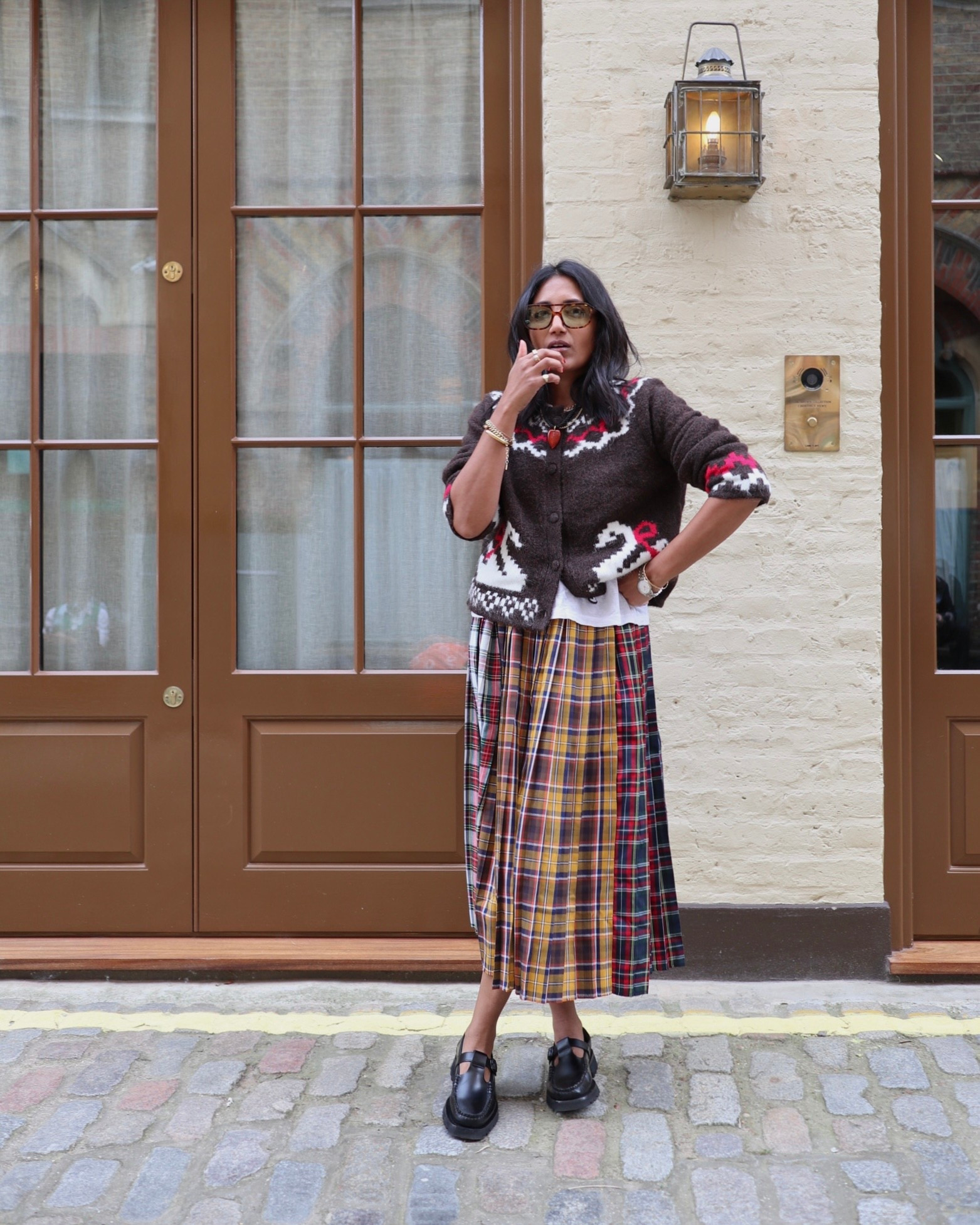 Tartan checks skirt cardigan 

#LTKuk #LTKautumn #LTKwinter