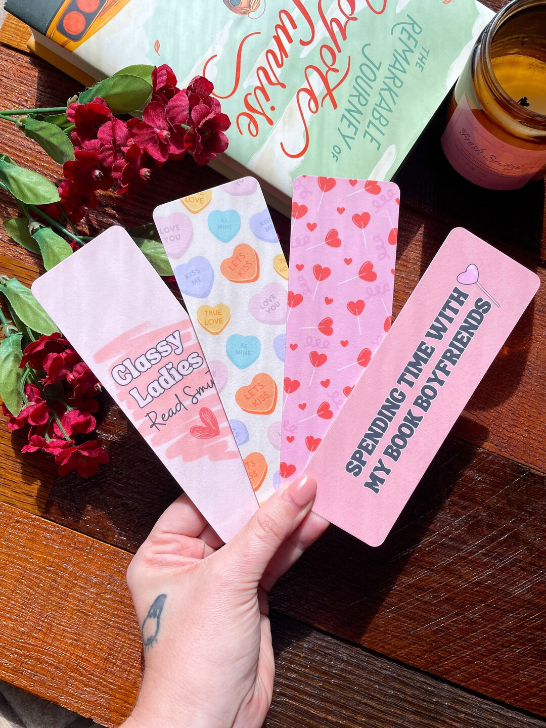 Lover Bookmark Collection Pink Bookmark Handmade Bookmarks Laminated Bookmark Individual or Set B... | Etsy (US)