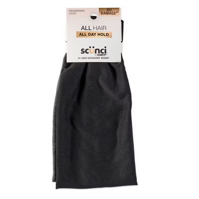 scünci No Damage Total Comfort Extra Wide Headbands - Gray/Black - 2pcs | Target
