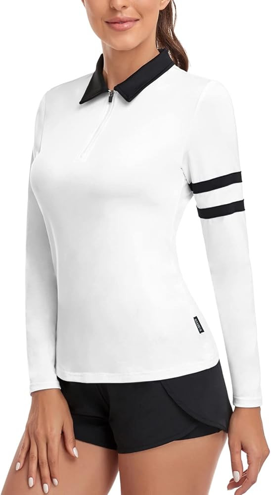 Soneven Women's Long Sleeve Golf Polo Shirts Moisture Wicking Quick Dry Half-Zip Pullover Athleti... | Amazon (US)