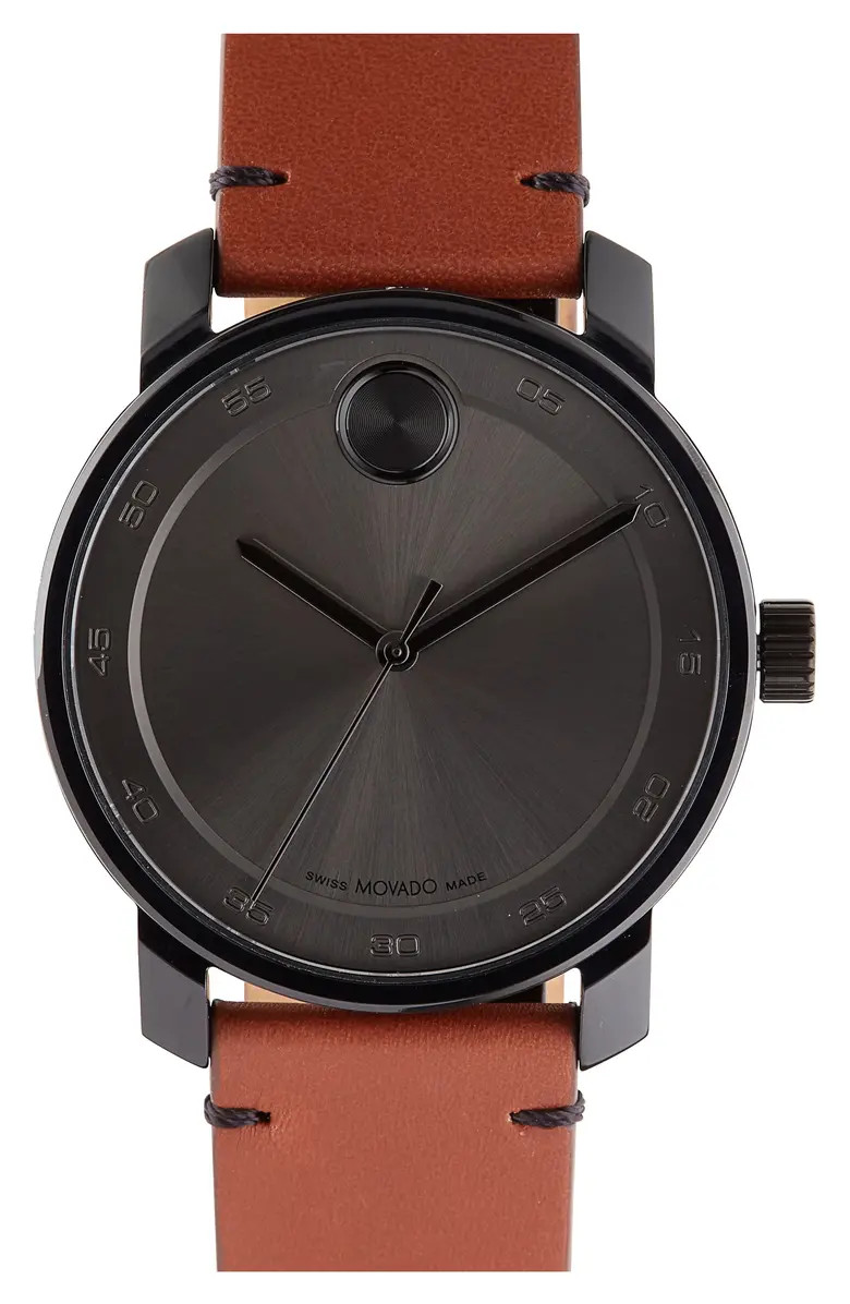 Bold Leather Strap Watch, 41mm | Nordstrom