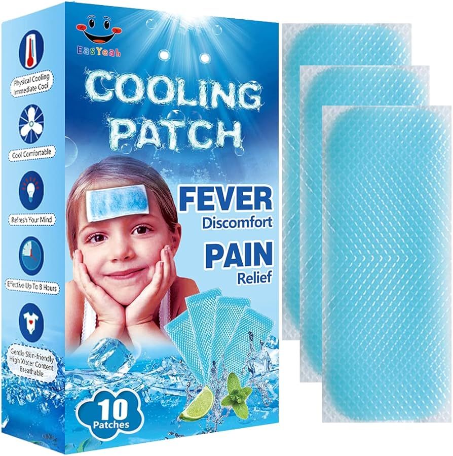 10 Sheets EasYeah Kids Cooling Patches for Fever Discomfort & Pain Relief, Cooling Relief Fever R... | Amazon (US)