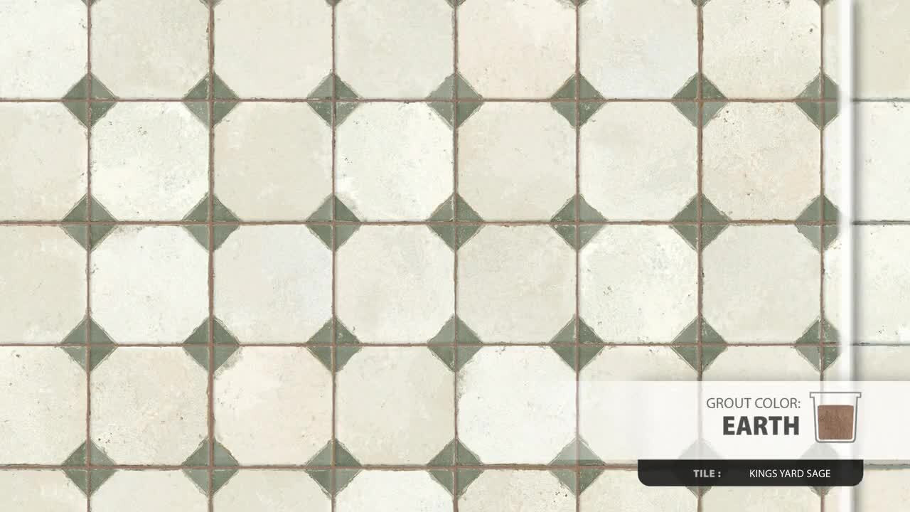 Merola Tile Kings Yard Sage 17-5/8 in. x 17-5/8 in. Ceramic Floor and Wall Tile (10.95 sq. ft./Ca... | The Home Depot