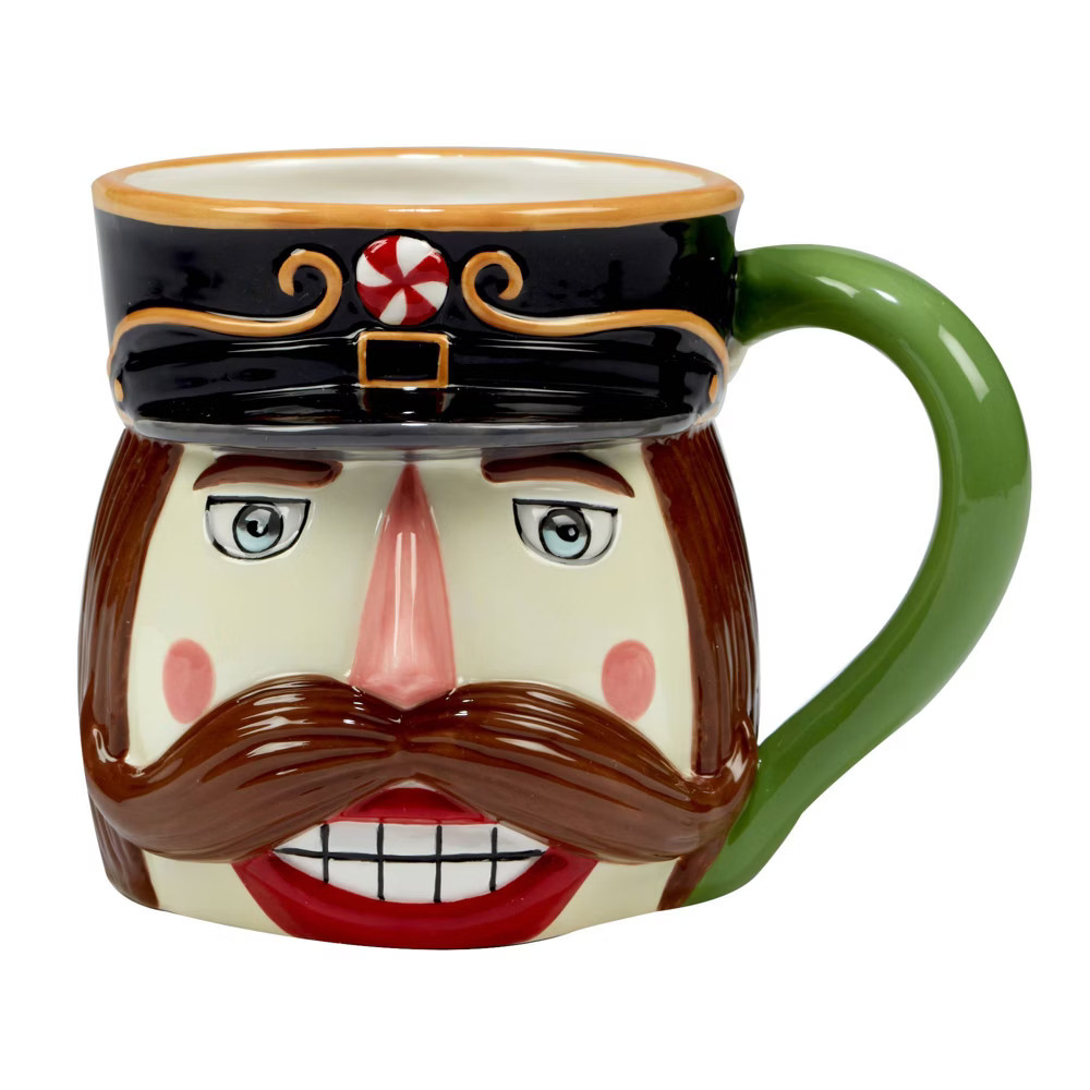 19oz 4pk Earthenware Holiday Magic Nutcracker 3-D Mugs - Certified International | Target