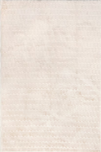Beige Milazia Honeycomb Plush Cloud Washable Area Rug | Rugs USA