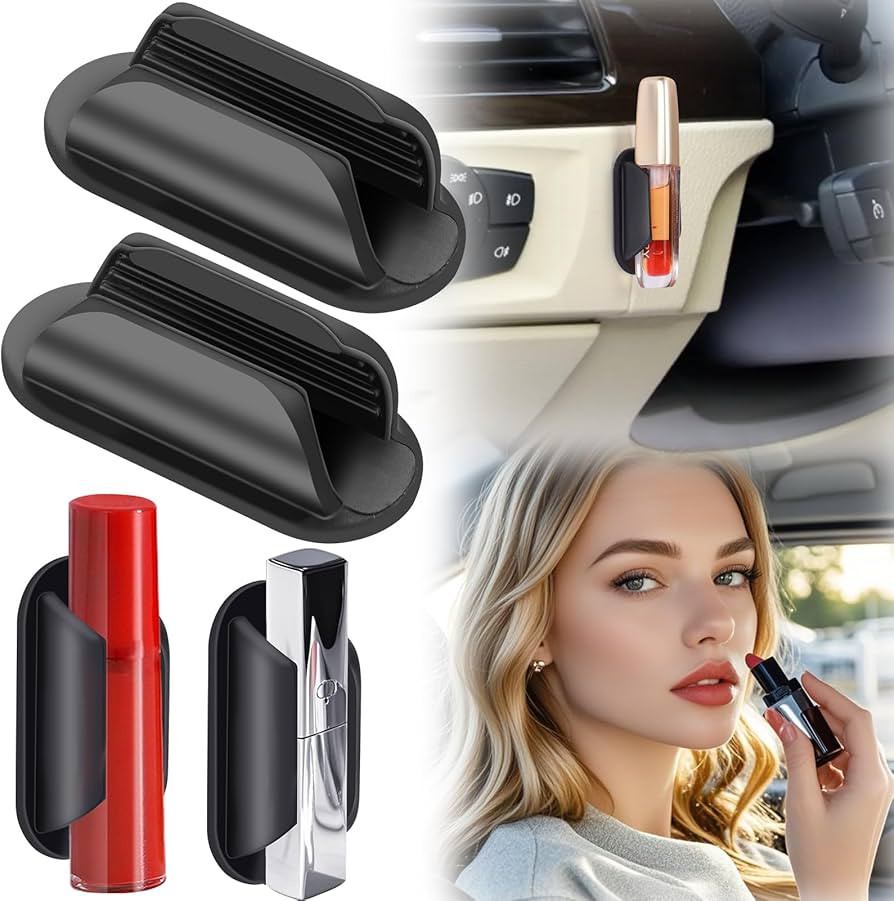 Car Lip Balm Holder No Melt,2PCS Silicone Holder for Chapstick,Fun Aesthetic Car Accessories for ... | Amazon (US)