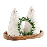 Mud Pie Christmas Tree Salt and Pepper Set, White | Amazon (US)