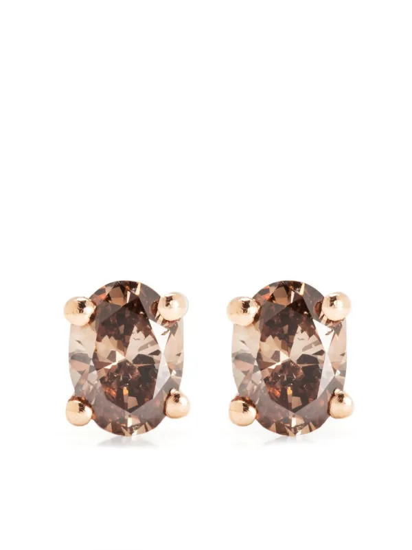 18kt rose and yellow gold diamond stud earrings | Farfetch Global