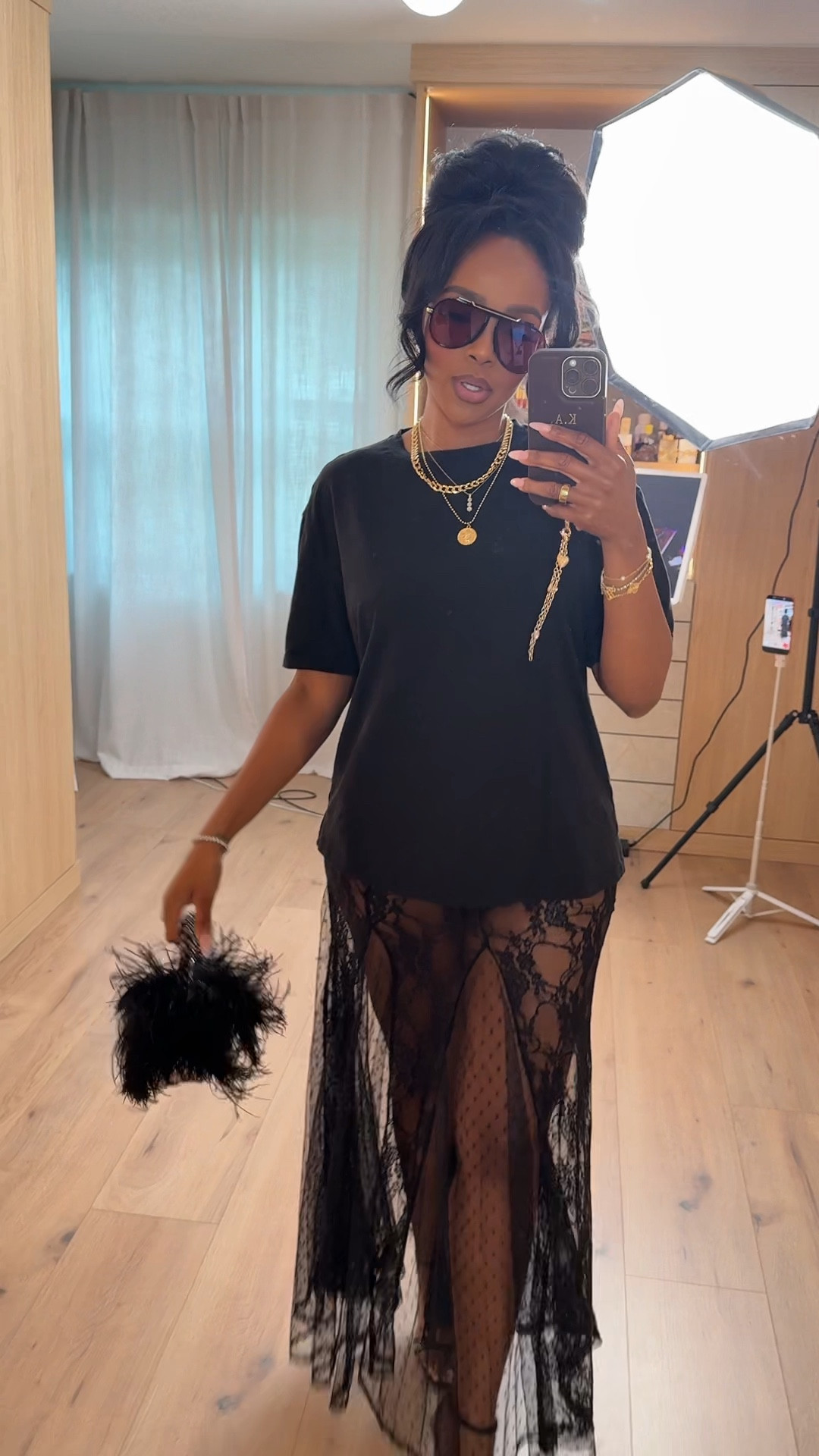 Scroll to shop this edgy chic night-out look 🖤

Sheer lace layers with a relaxed tee = the perfect mix of effortless and bold—ideal for dinners, girls night, or a dressed-up casual vibe.

📏 Measurements: 5’4”, 140 lbs, 34D bust, 27” waist, 40” hips

Follow me on Instagram and YouTube @kirasfashionfinds

#LTKvlog #LTKgrwm #LTKSaleAlert