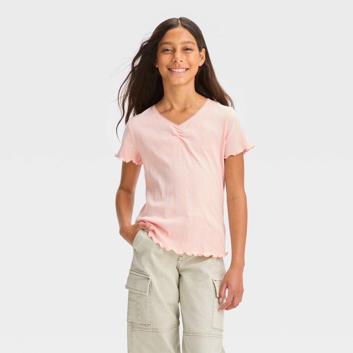 Girls' Short Sleeve Cinch Shirt - art class™ | Target