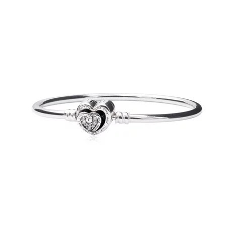 PANDORA Entwined Infinite Hearts Clasp Bangle in Silver | Walmart (US)