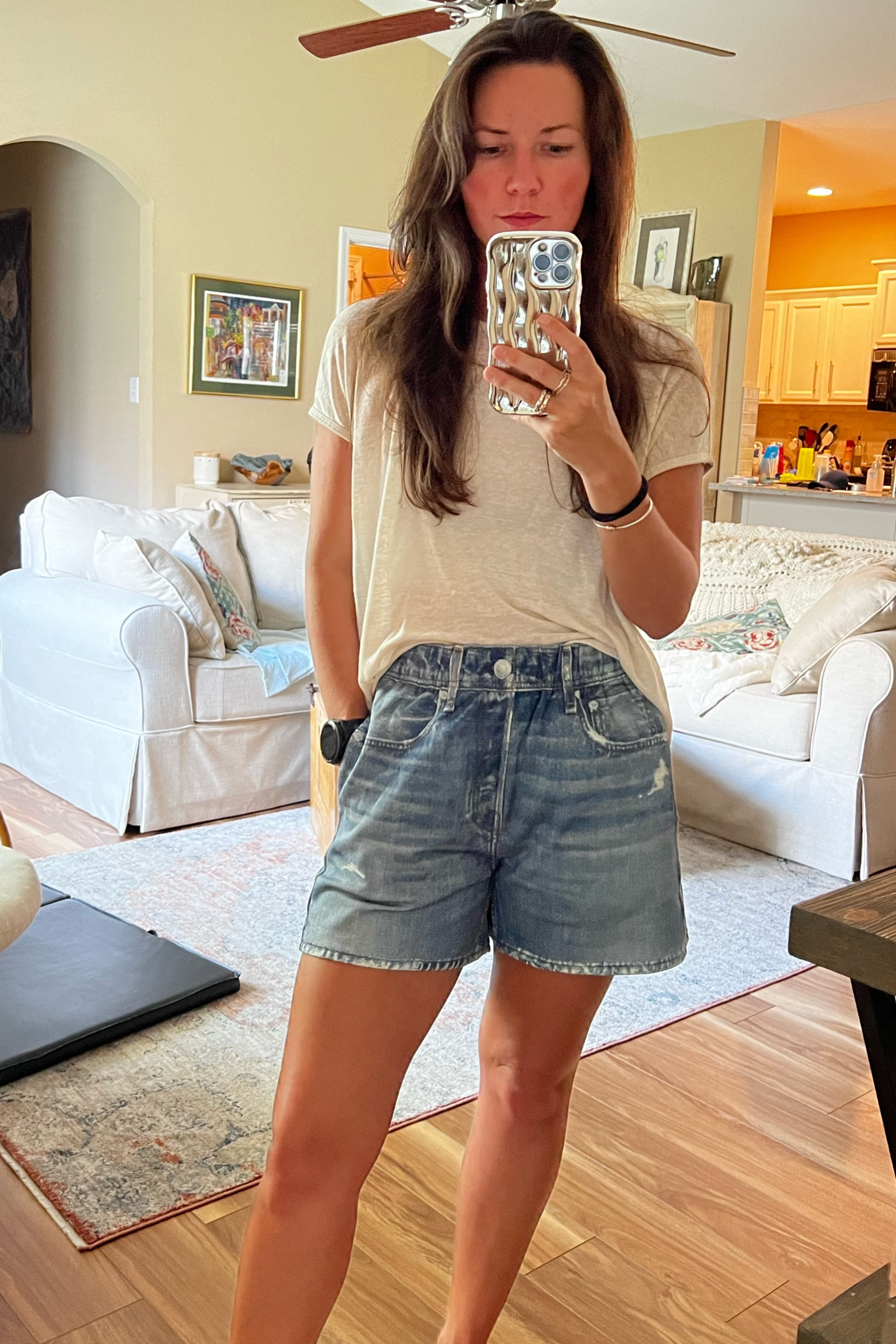 Jean Shorts
Pull on Jean Shorts
Sweat pant Jean shorts 

Size small
Wash - Brooke

#LTKSeasonal