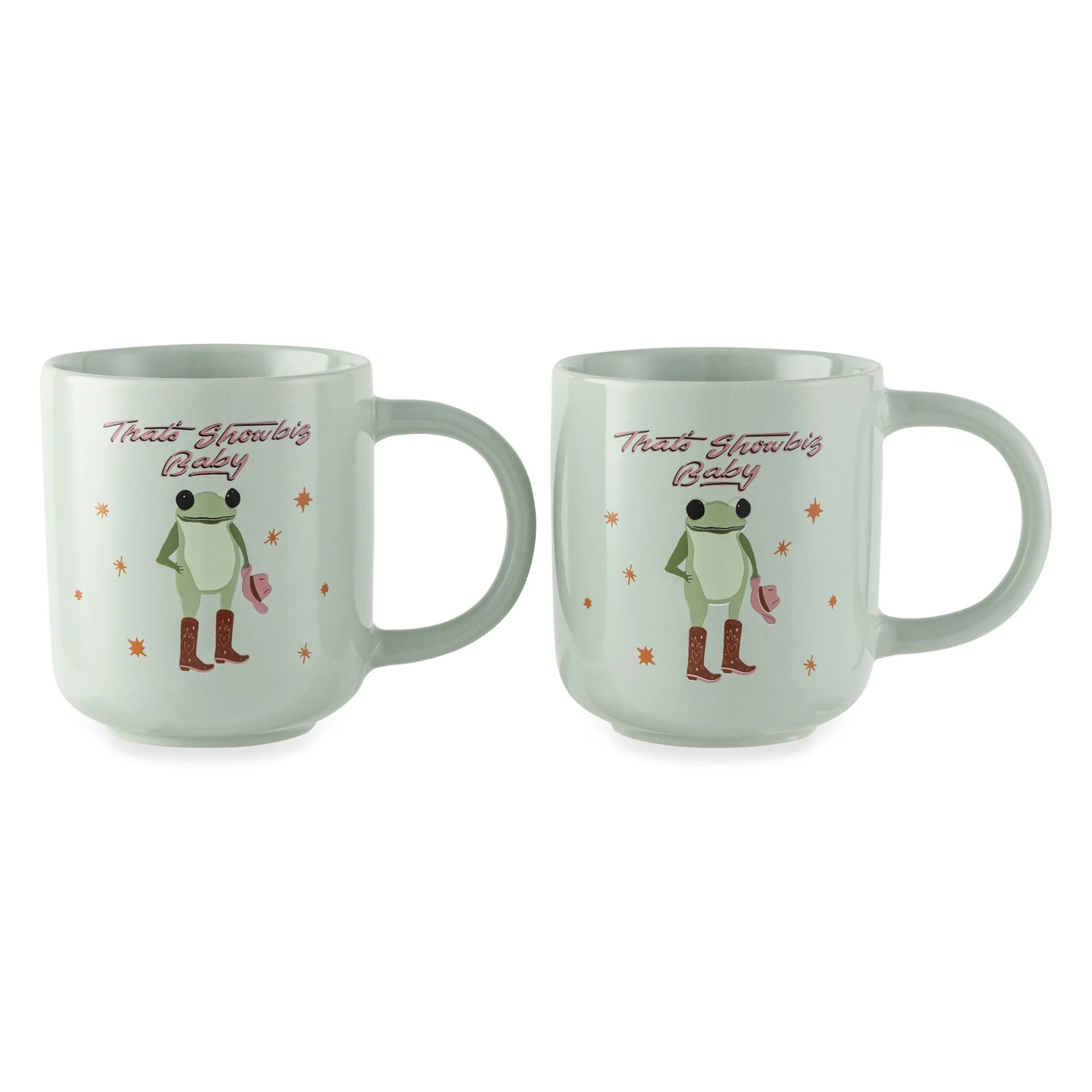 Thyme & Table 2 Pack That's Showbiz Baby Frog in Boots Mugs 16.2 fl oz, Stoneware | Walmart (US)