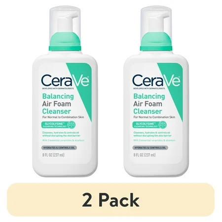 (2 pack) CeraVe Balancing Air Foam Cleanser Oil Control & Hydration for Combination Skin 8 fl oz | Walmart (US)