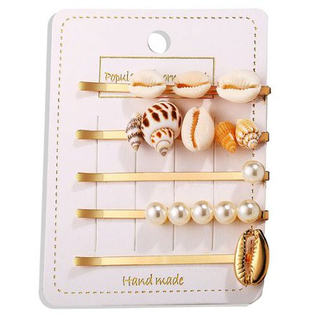 KABOER 1 Set Vintage Sea Series Pearl Shell Hair Clip Set Faux Pearl Hair Clip Shell Barrettes Conch | Walmart (US)