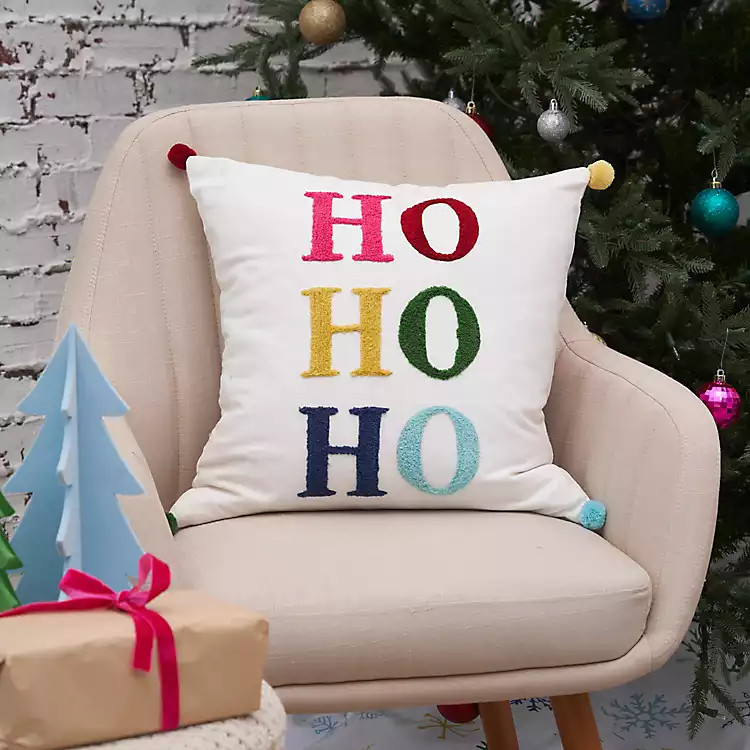 Colorful Ho Ho Ho Pillow | Kirklands Home | Kirklands