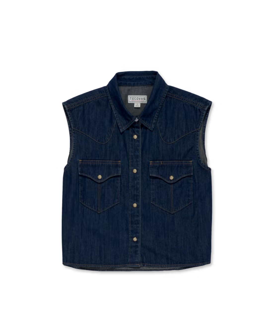 Women's Denim Pearl Snap Cutoff | Tecovas