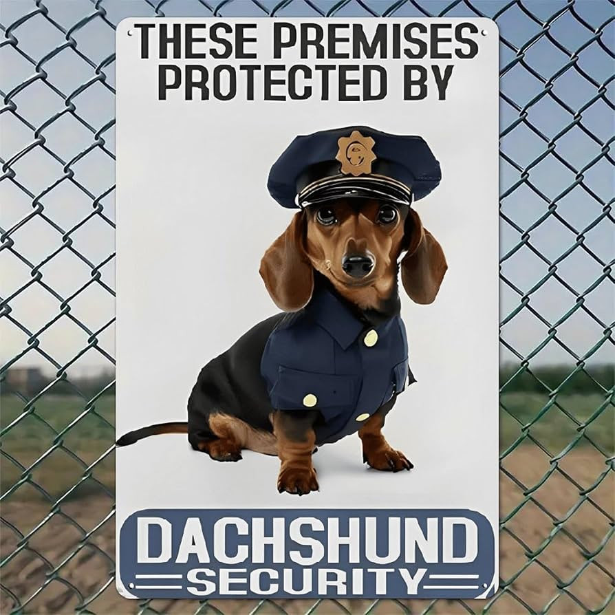 Amazon.com : Dachshund in Police Uniform On Duty Rustic Aluminum Wall Art & Metal Tin Sign - 8x12... | Amazon (US)