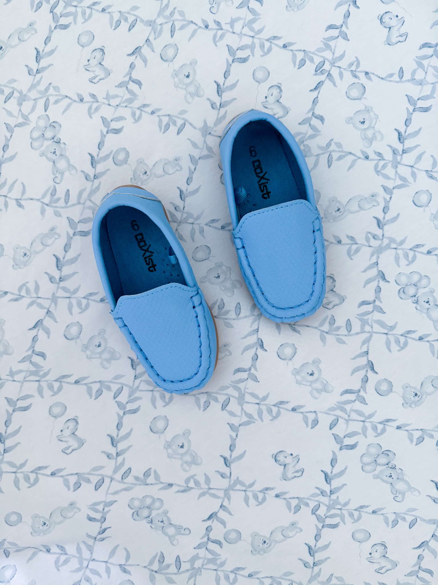 Toddler and baby boy blue loafers 
