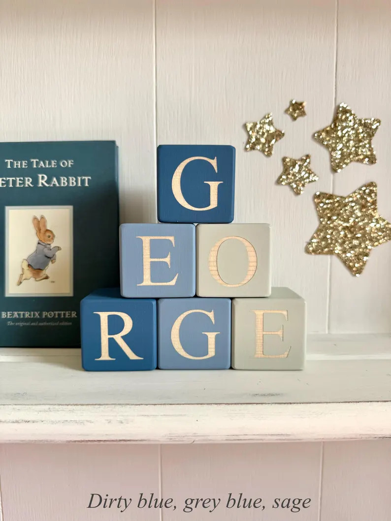 Personalised Name Blocks, Wooden Letters for Nursery Decor - Etsy UK | Etsy (Global)