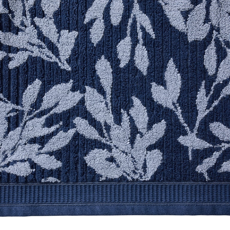 Better Homes & Gardens Signature Soft Floral Bath Towel, Blue Admiral/Blue Silver | Walmart (US)