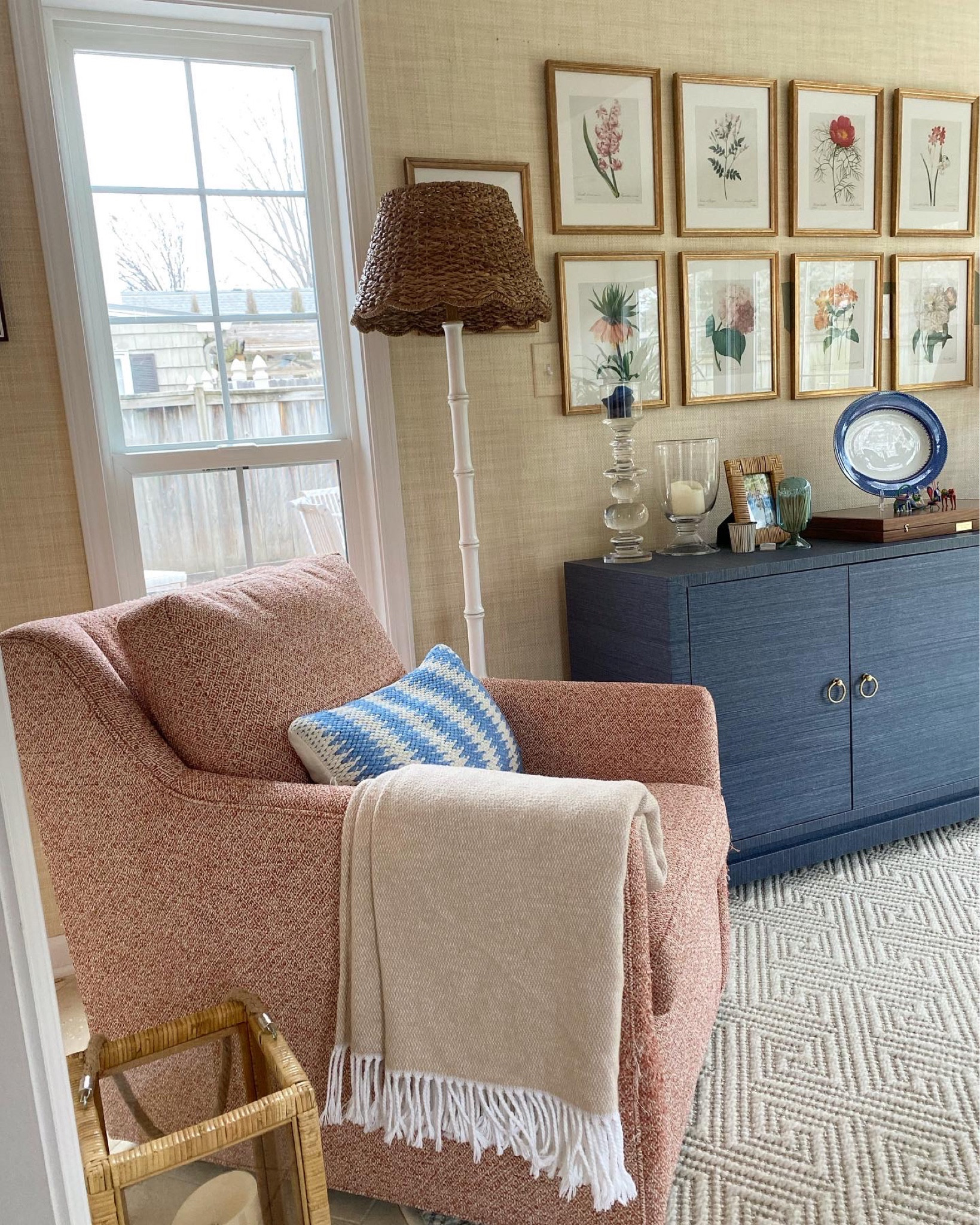 Warm and inviting family room. Credenza sideboard media console, swivel chair, floor lamp, wall art, interior designer home inspo, family room, furniture, decor 

#LTKsalealert #LTKunder100 #LTKhome