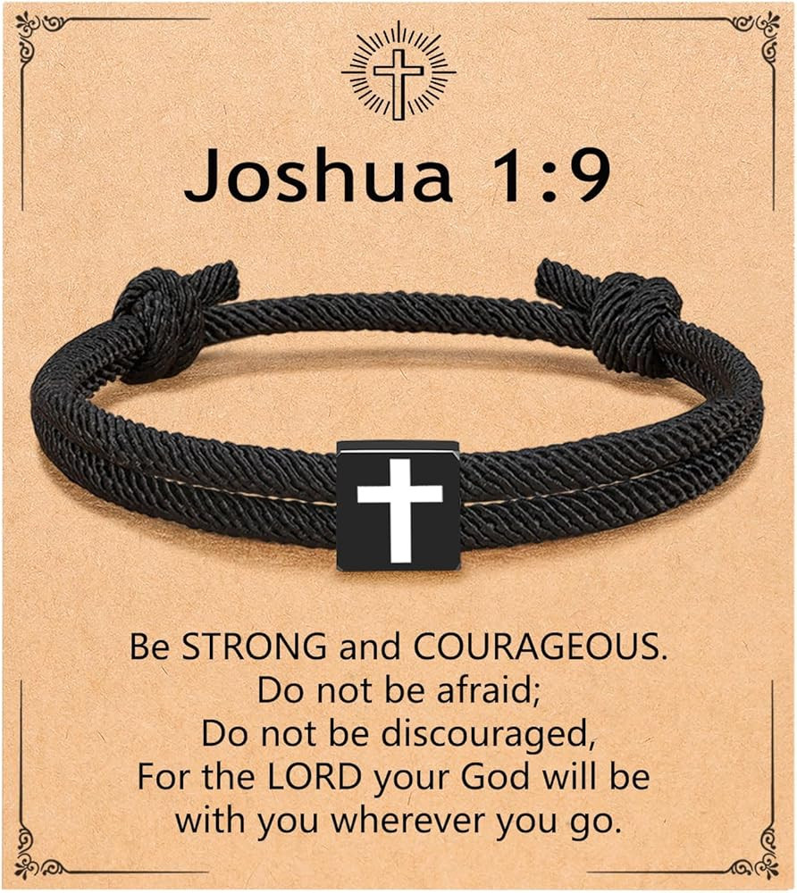 UNGENT THEM Men Adjustable Rope Cross Bracelet - Easter Christmas Christian Baptism Birthday Gift... | Amazon (US)