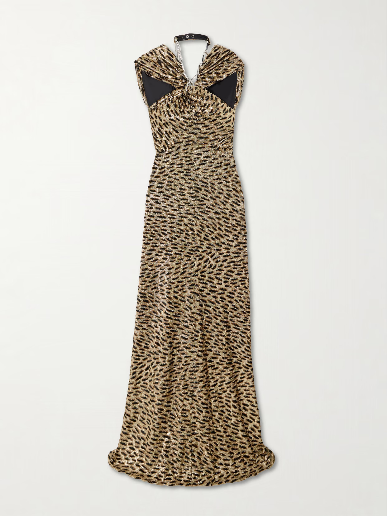 RABANNE - Embellished Leopard-print Fil Coupé Lamé Maxi Dress - Leopard print | NET-A-PORTER (UK & EU)