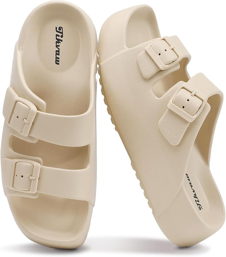 TIKVAW Women's Platform Sandals with Arch Support Square Toe Adjustable 2 Buckle Sandals,Comfort ... | Amazon (US)