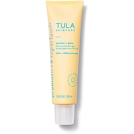 TULA Skin Care Protect + Glow Daily Sunscreen Gel Broad Spectrum SPF 30 | Skincare-First, Non-Gre... | Amazon (US)