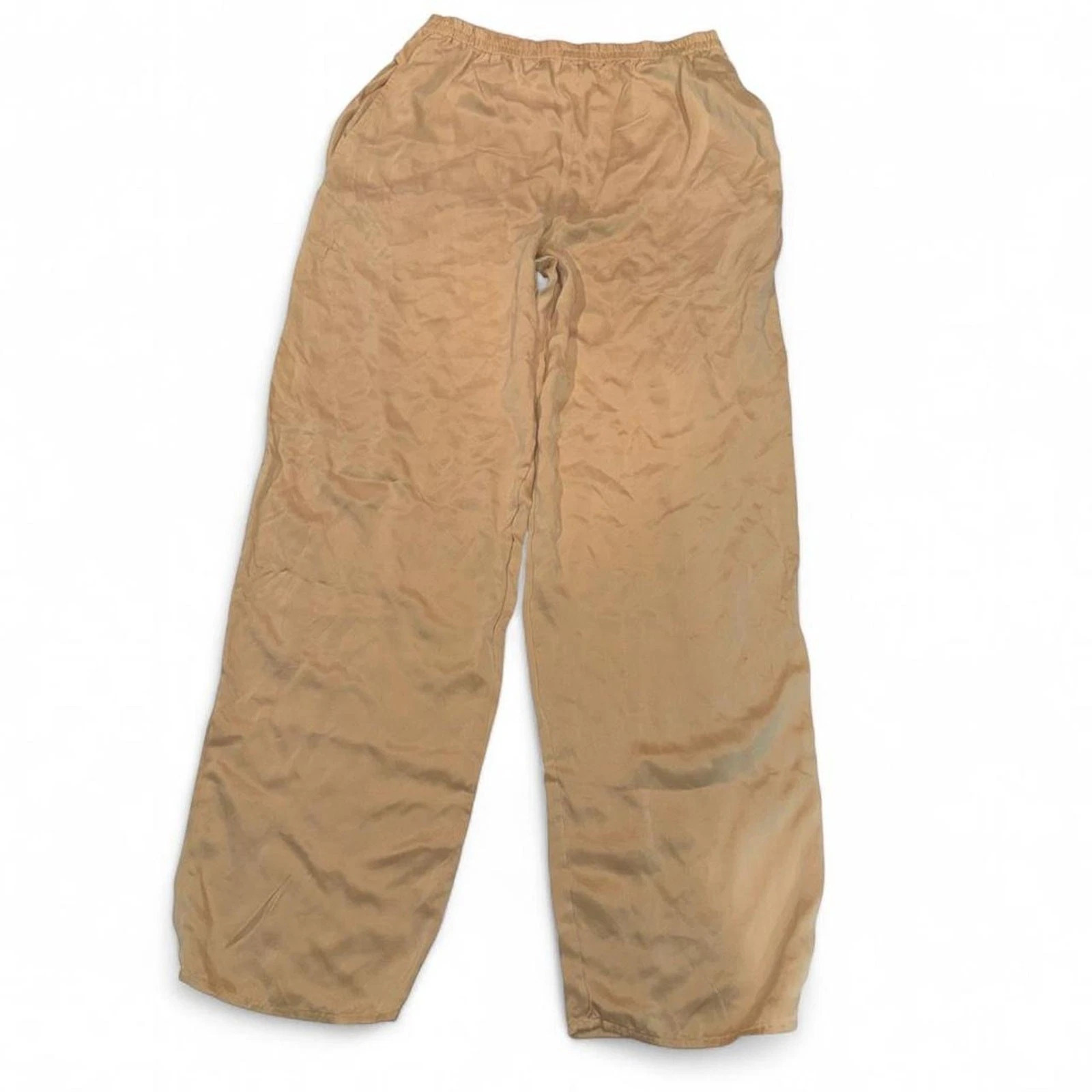 Vintage 1980s Anne Klein 100% Silk Pull On Pants Fits Medium Tan Quiet Luxury | eBay | eBay US