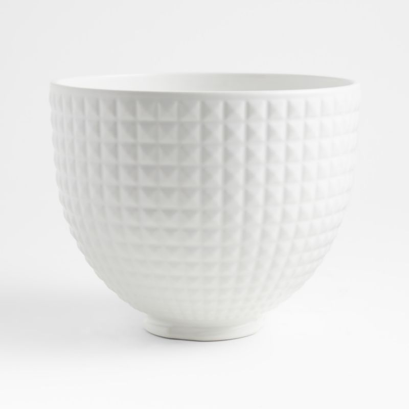 KitchenAid Stand Mixer Matte White Studded 5-Quart Ceramic Mixing Bowl + Reviews | Crate & Barrel | Crate & Barrel
