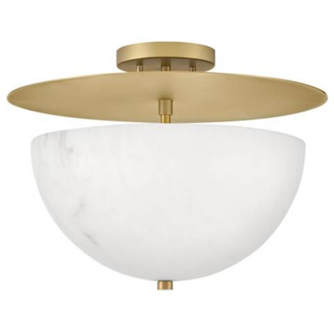 Hinkley - Foyer Inez Medium Semi-Flush Mount- Lacquered Brass - #079N5 | Lamps Plus | Lamps Plus