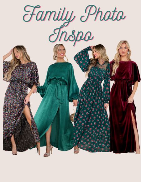 Holiday dresses and family photo inspo. Holiday dresses. Outfit inspo. 

#LTKstyletip #LTKfamily #LTKHoliday