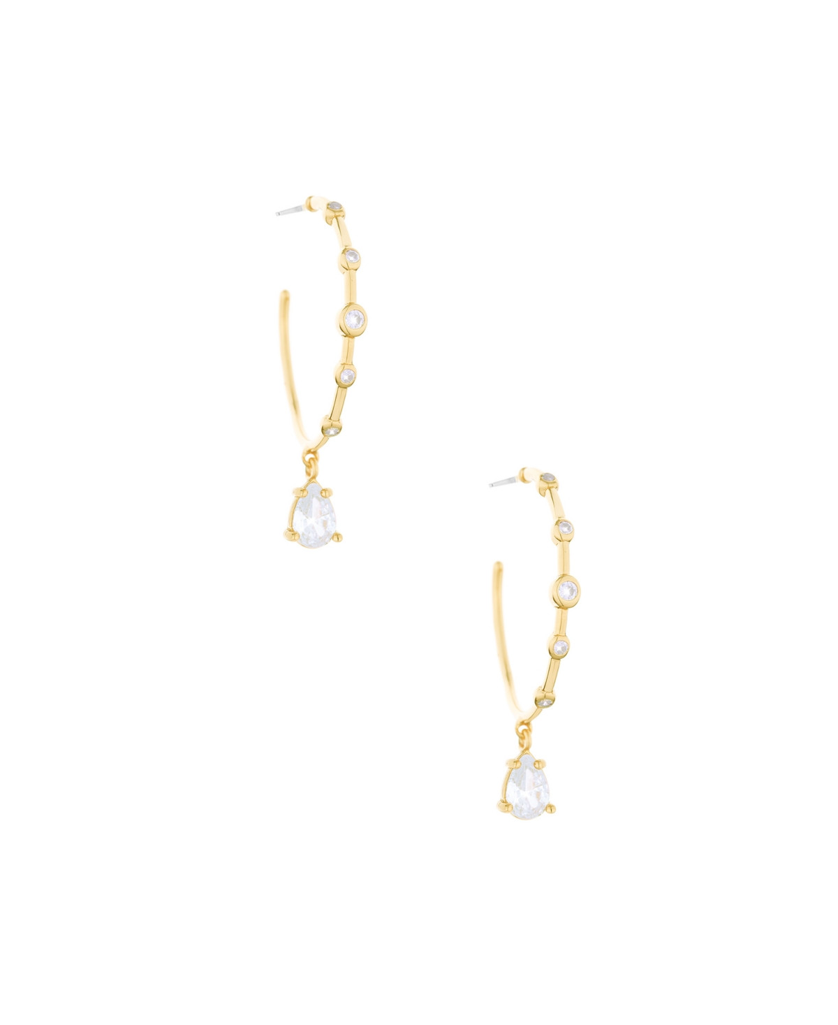 Ettika Delicate Cubic Zirconia Charm Hoop Earrings - Gold | Macy's