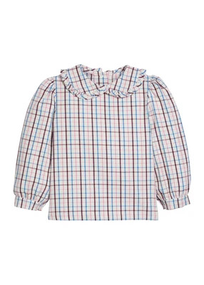 Ruffled Peter Pan Blouse - Wilmington Plaid | Little English