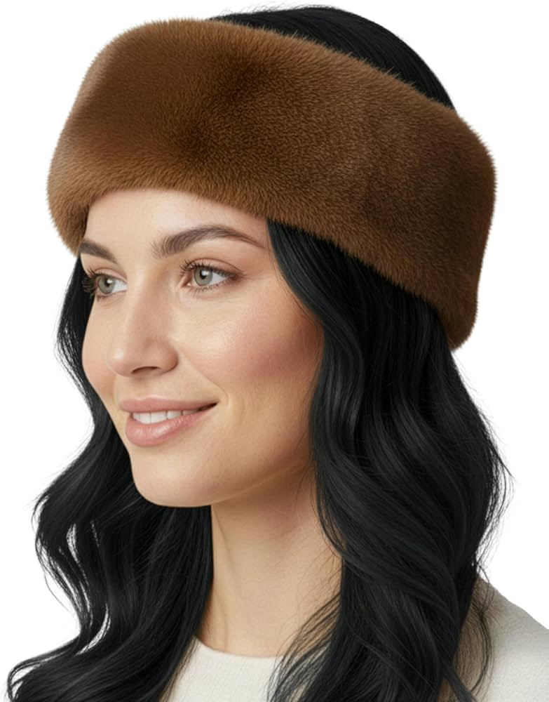 Funky Junque Faux Fur Lined Winter Headband - Brown | Amazon (US)