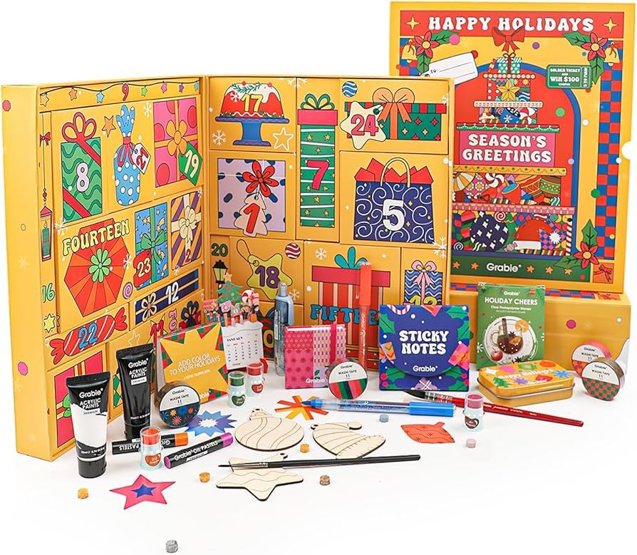 Grabie 2024 Limited Edition Holiday Advent Calendar, Mystery Box with 24 Handcrafted Art Tools Se... | Amazon (US)